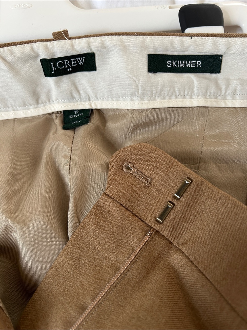 J. Crew Woman’s Dress Capris bell bottom in Camel Brown - Picture 3 of 4